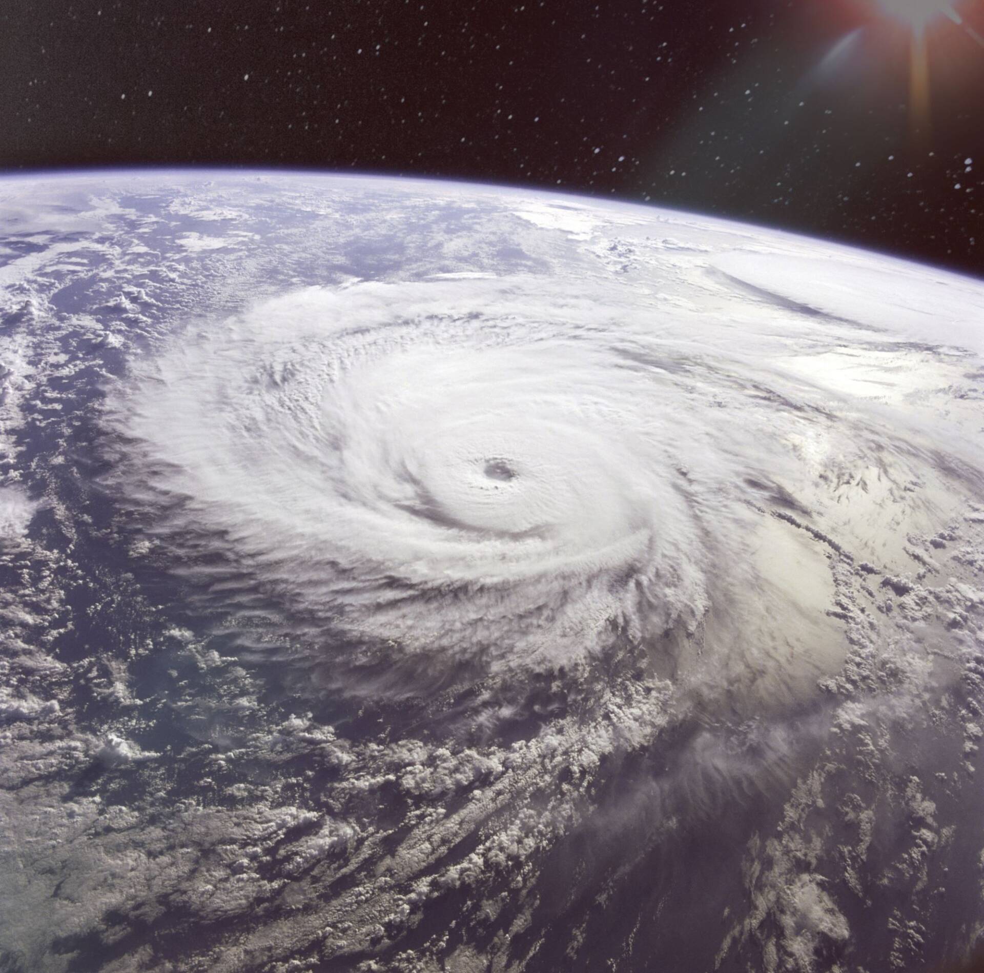 satellite view of hurricane on earth