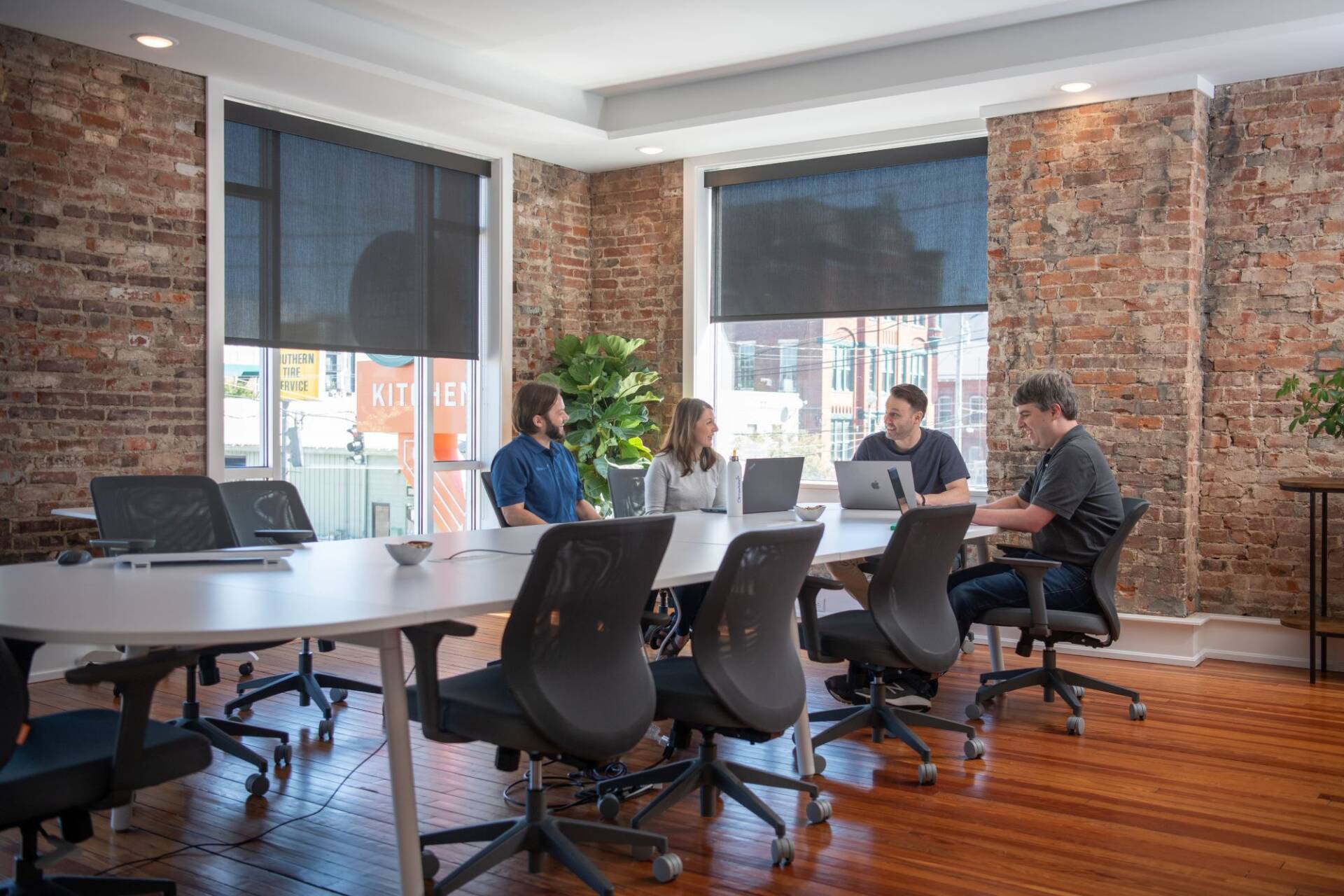 Group of employees working together at the Climavision headquarters