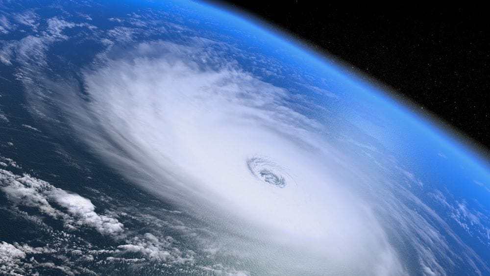 satellite view of hurricane on earth