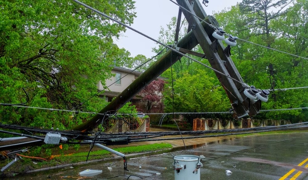 storm caused severe damage to electric-poles