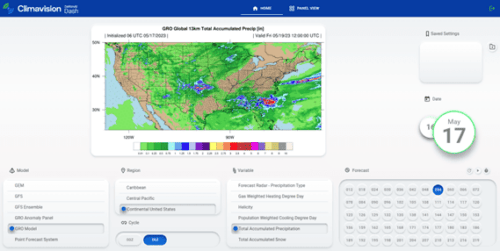 Climavision’s Dalton AI DASH Mapping User Interface Capturing GRO’s total Accumulated Precipitation Forecast for CONUS