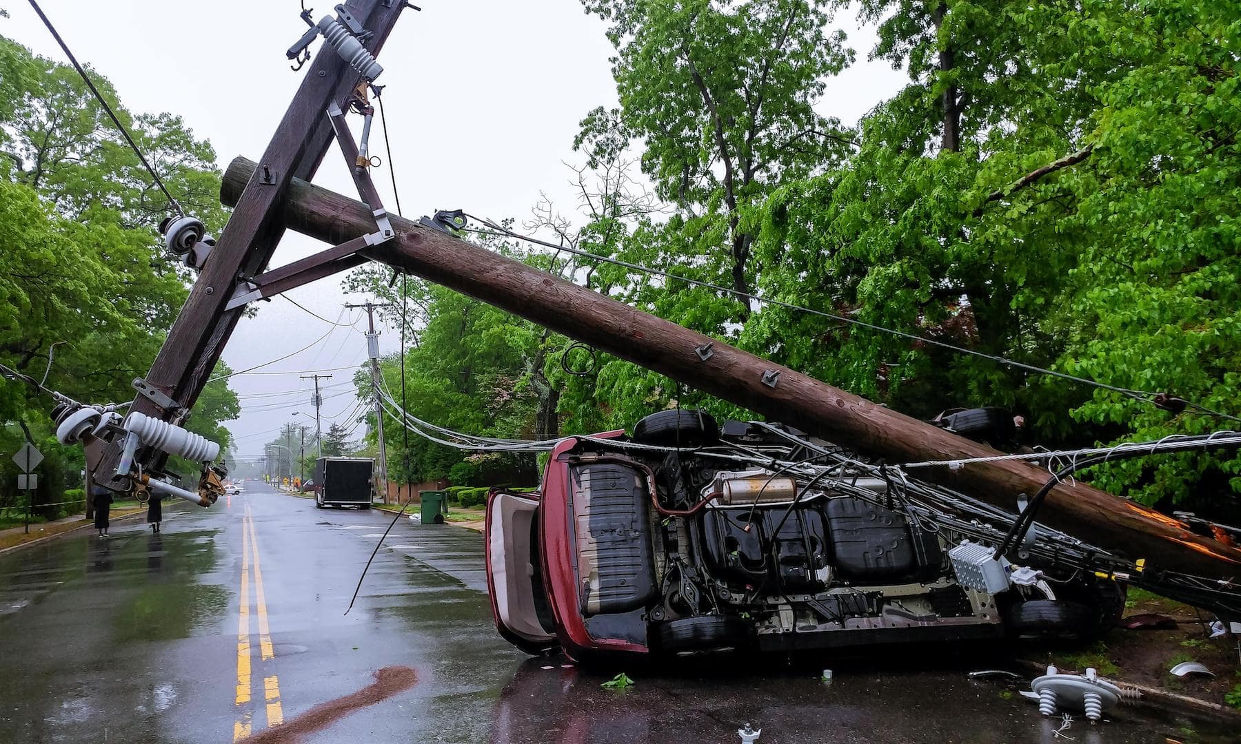 Car turned over