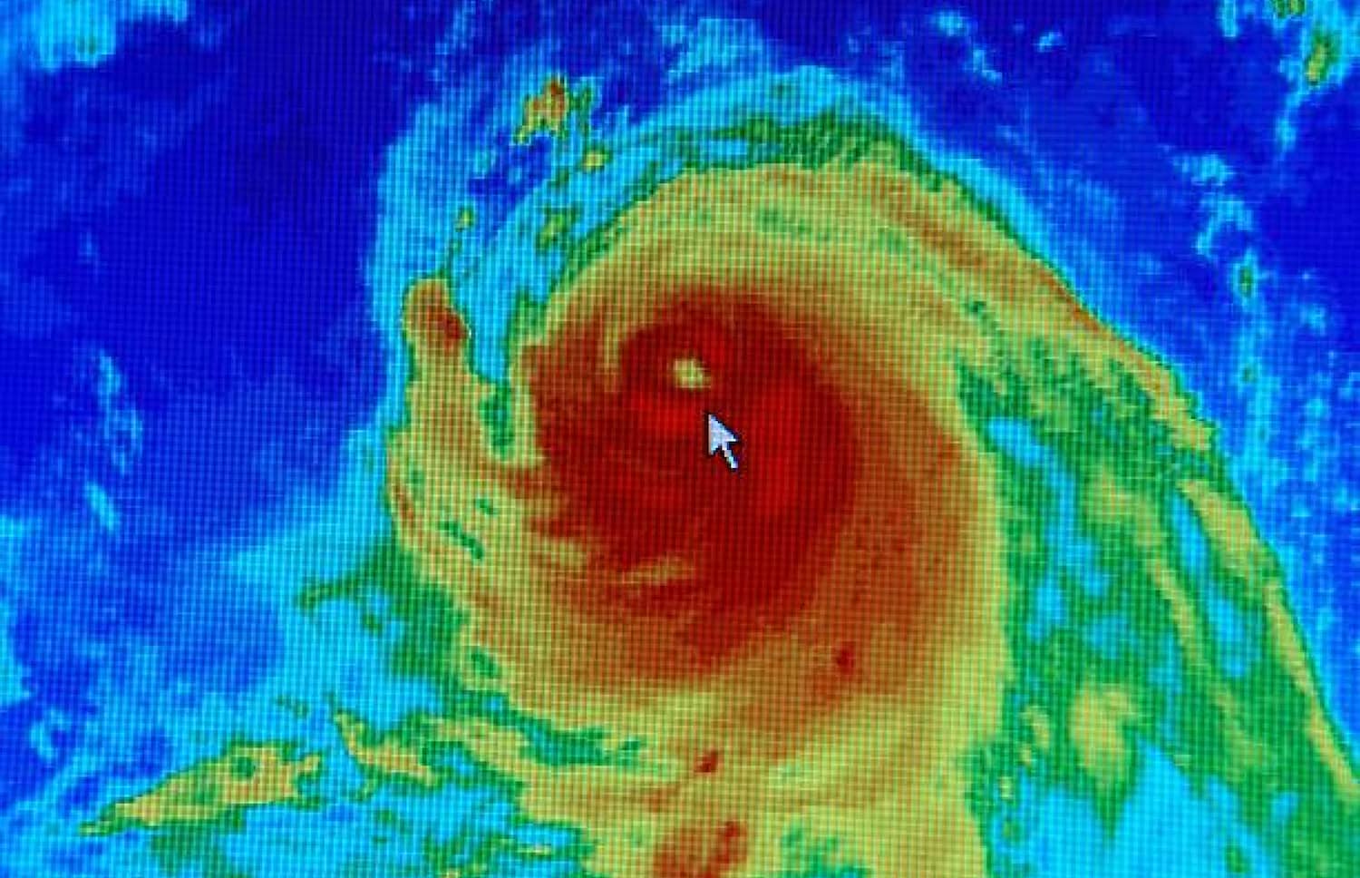 Hurricane seen through radar